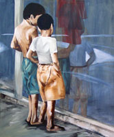 Malerei: Zwei Jungs in Rio.